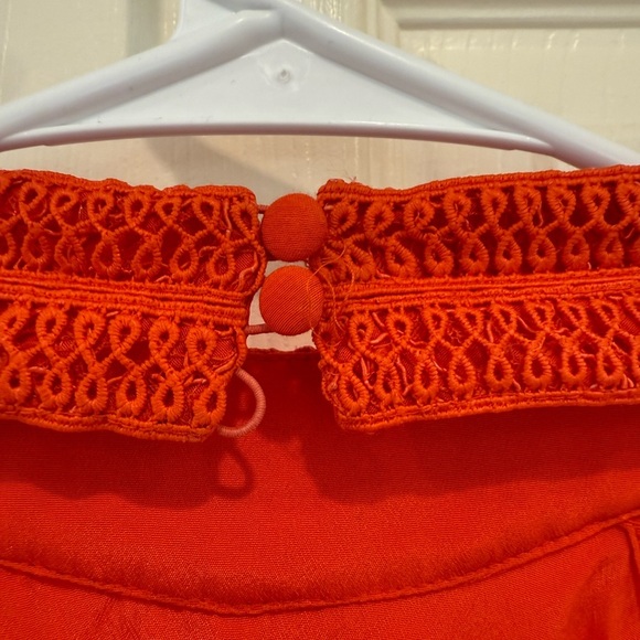 Free People sweet talkin red orange lace Jumpsuit size small - Picture 4 of 8